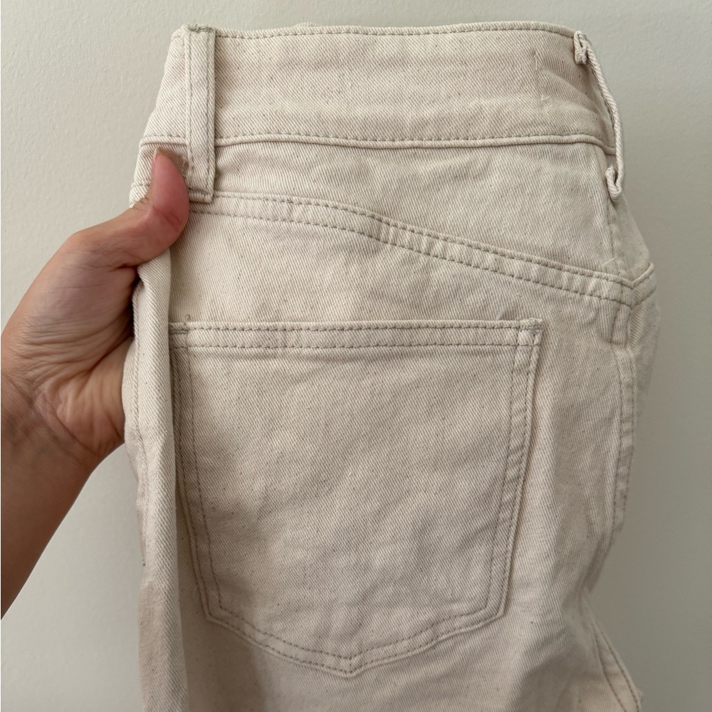 Easy Clothes Women's Cream Straight Leg Jeans - Picture 9 of 9
